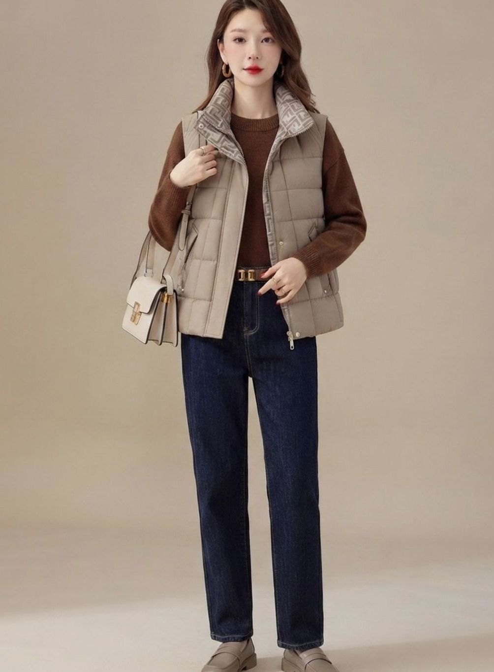 Marlee | Reversible Quilted Vest with High Stand Collar