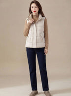 Marlee | Reversible Quilted Vest with High Stand Collar