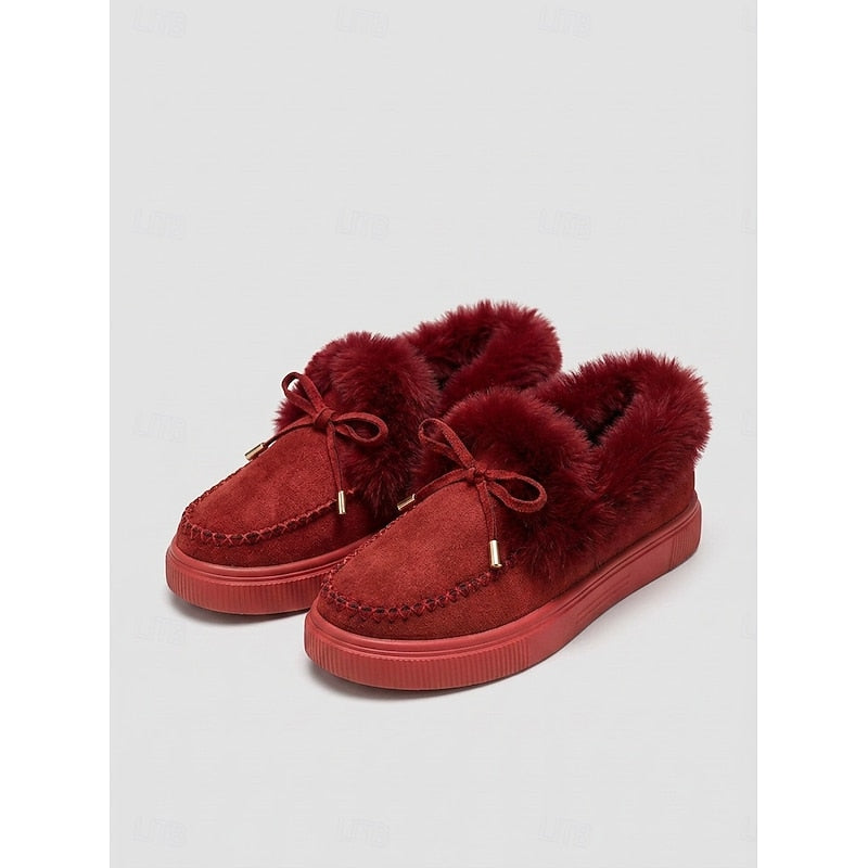 Emerie | Loafers with Fur Trim and Thick Platform Sole