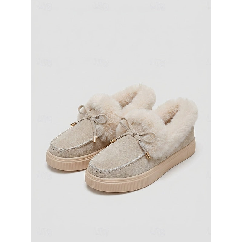 Emerie | Loafers with Fur Trim and Thick Platform Sole