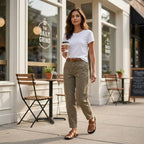 Gretchen | High-Waisted Ankle Pants with Side Pockets