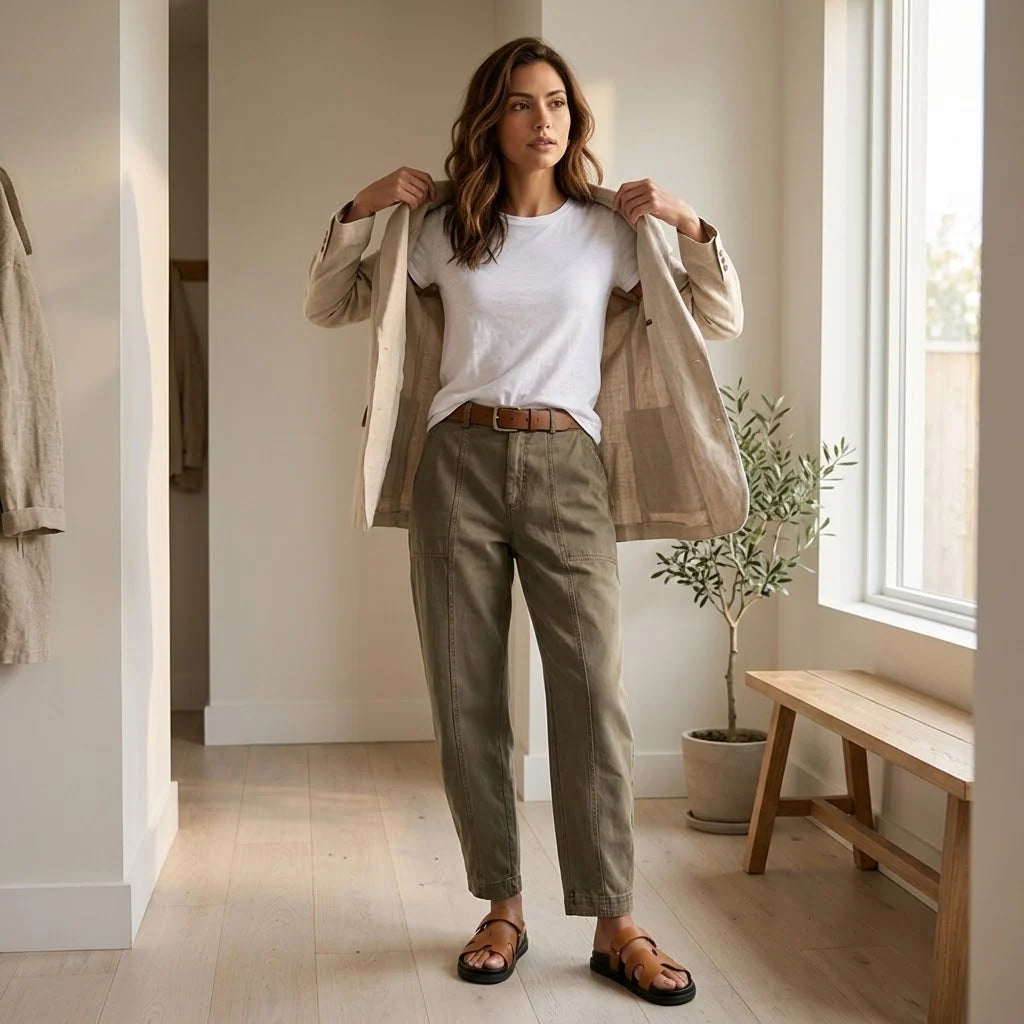 Gretchen | High-Waisted Ankle Pants with Side Pockets