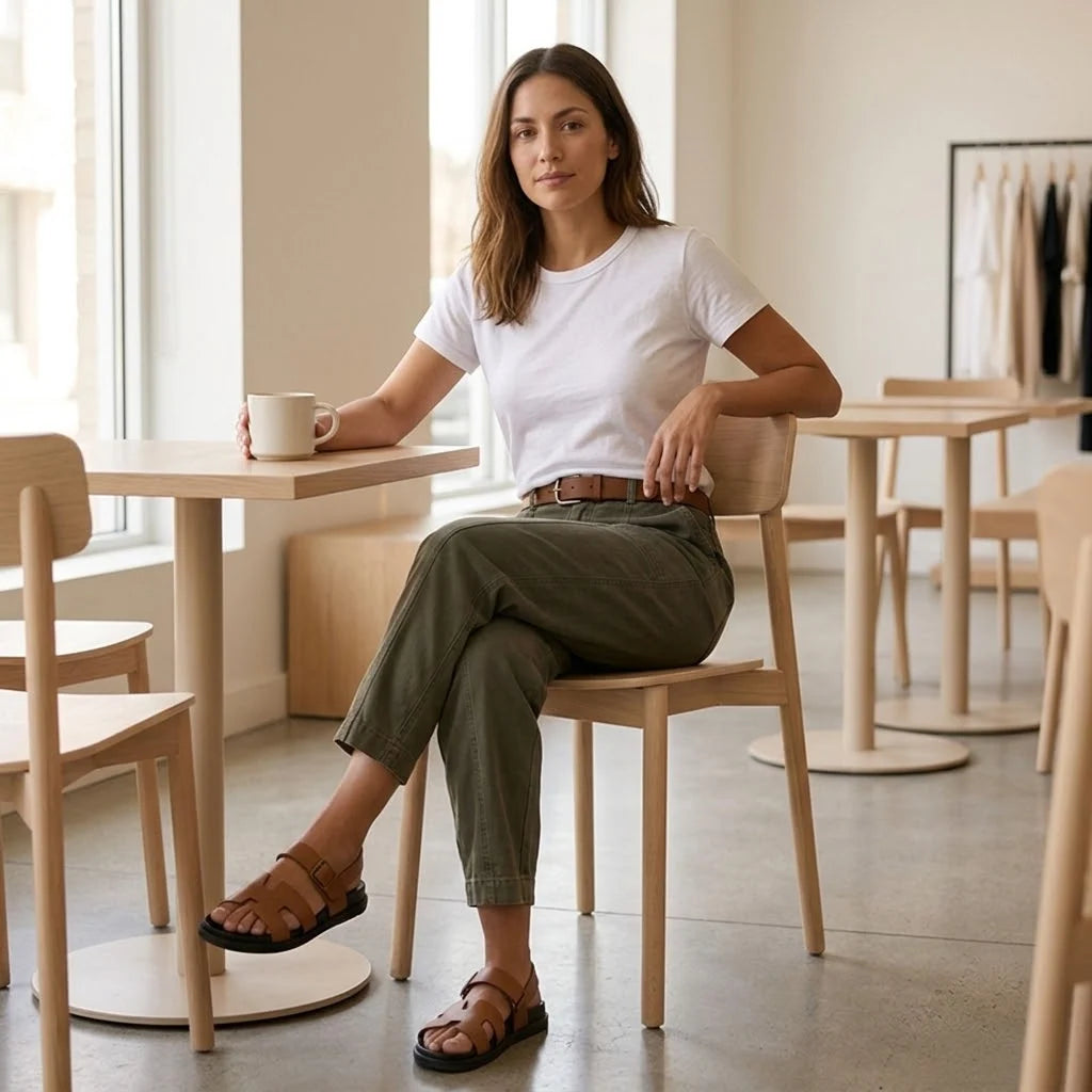 Gretchen | High-Waisted Ankle Pants with Side Pockets