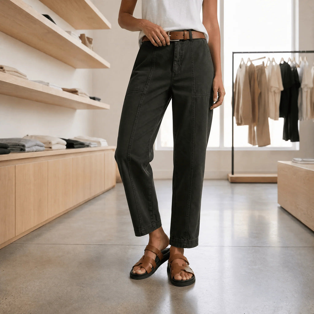 Gretchen | High-Waisted Ankle Pants with Side Pockets