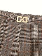 Annabelle | Wide-Leg Plaid Pants with Square Buckle
