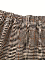 Annabelle | Wide-Leg Plaid Pants with Square Buckle