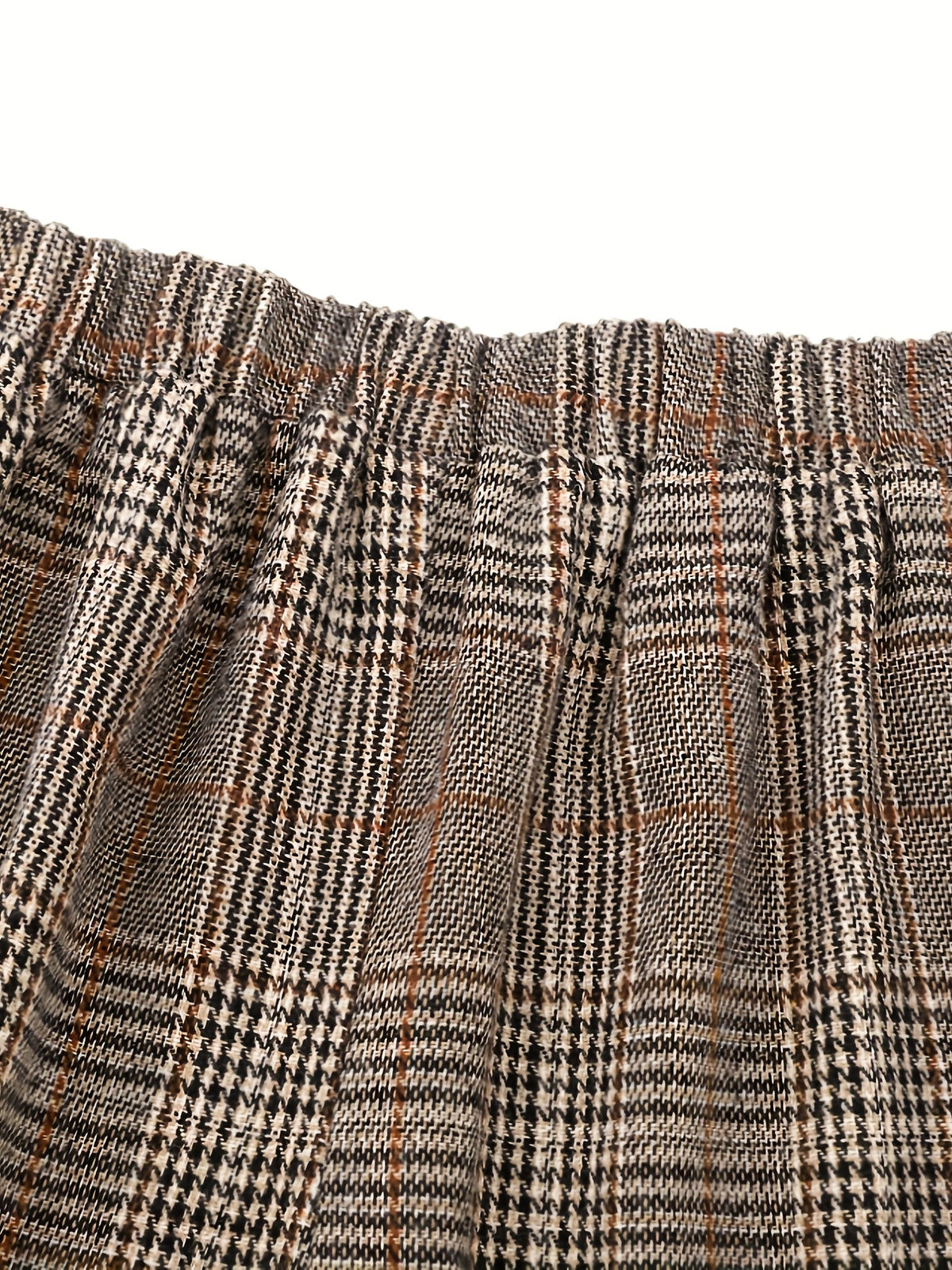 Annabelle | Wide-Leg Plaid Pants with Square Buckle
