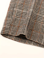 Annabelle | Wide-Leg Plaid Pants with Square Buckle