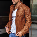 Casper | Leather-Look Jacket with Stand Collar