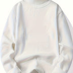 Maxwell højhalset sweater i hvid med ribstrikket hals og manchetter