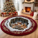 Merry Mirage Christmas Rug | 3D Swirl Quilted Velvet 13