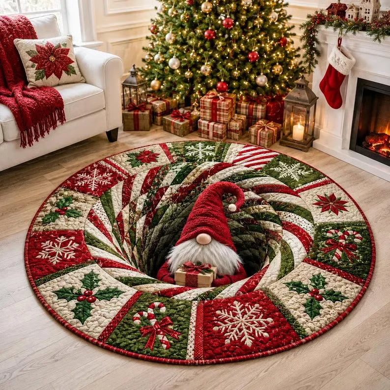 Merry Mirage Christmas Rug | 3D Swirl Quilted Velvet 14