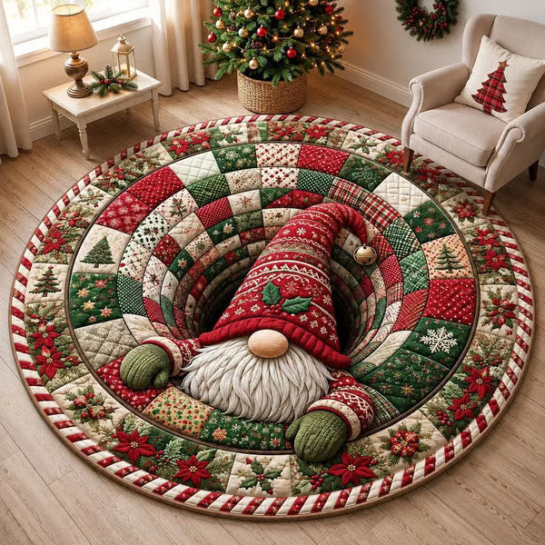 Merry Mirage Christmas Rug | 3D Swirl Quilted Velvet 15