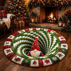 Merry Mirage Christmas Rug | 3D Swirl Quilted Velvet 17