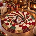 Merry Mirage Christmas Rug | 3D Swirl Quilted Velvet 2