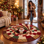Merry Mirage Christmas Rug | 3D Swirl Quilted Velvet 3
