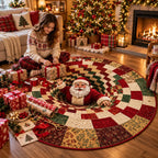 Merry Mirage Christmas Rug | 3D Swirl Quilted Velvet 4