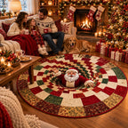 Merry Mirage Christmas Rug | 3D Swirl Quilted Velvet 6