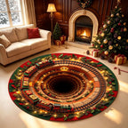 Merry Mirage Christmas Rug | 3D Swirl Quilted Velvet 9