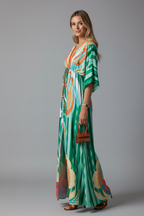 Mira | Batwing Sleeve V-Neck Maxi Dress