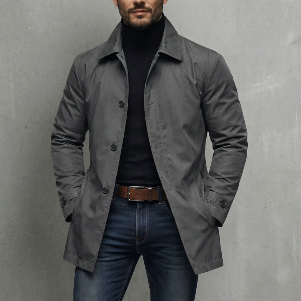 Axel | Button-Front Coat with Shirt Collar