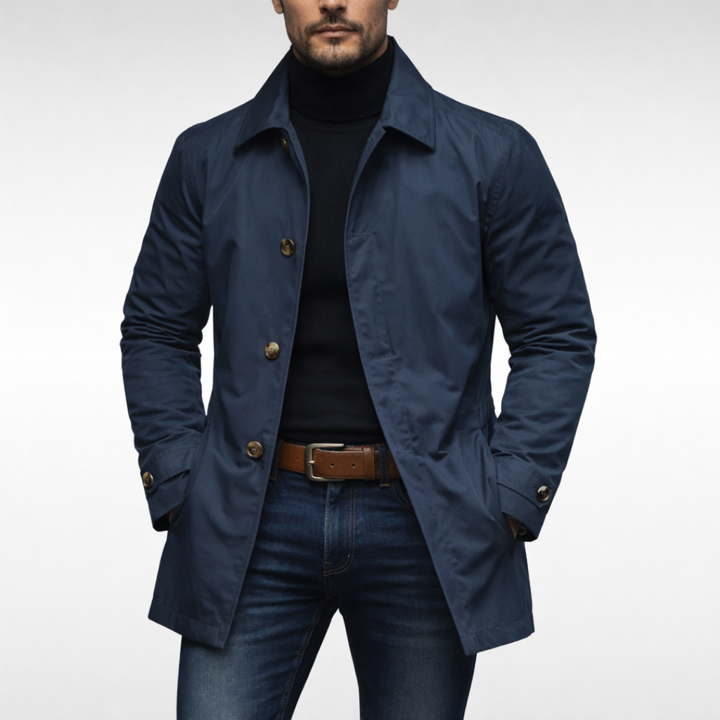 Axel | Button-Front Coat with Shirt Collar
