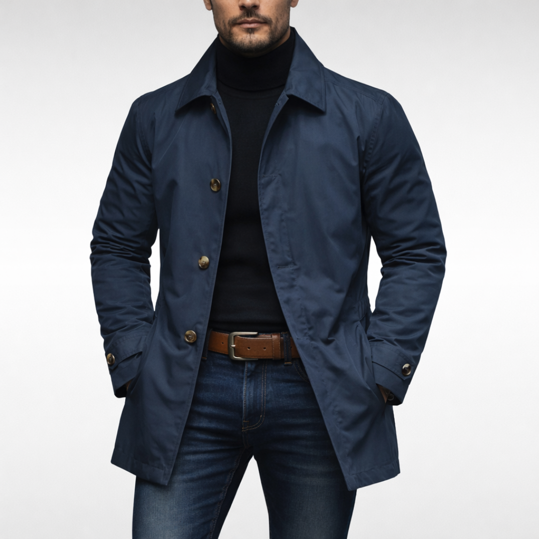 Axel | Button-Front Coat with Shirt Collar