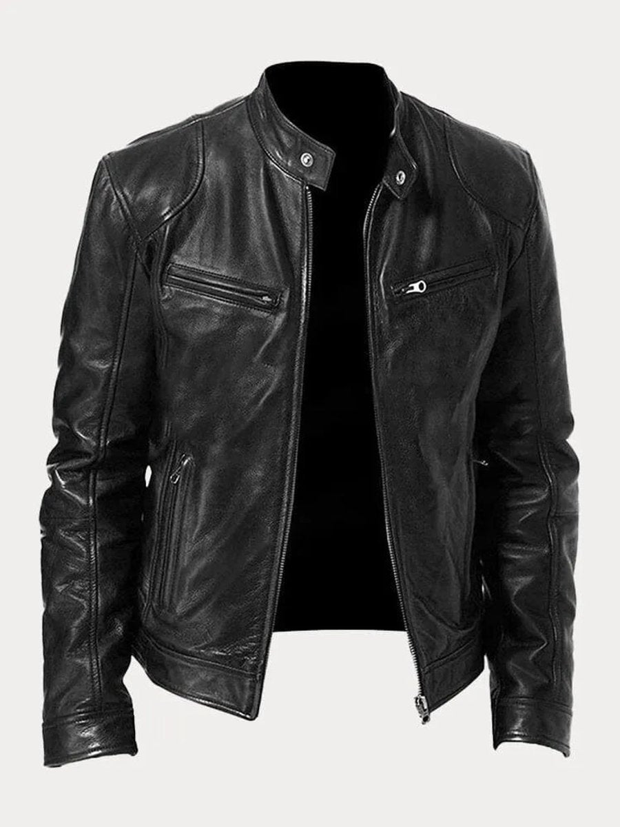Hudson | Quilted Leather-Look Biker Jacket