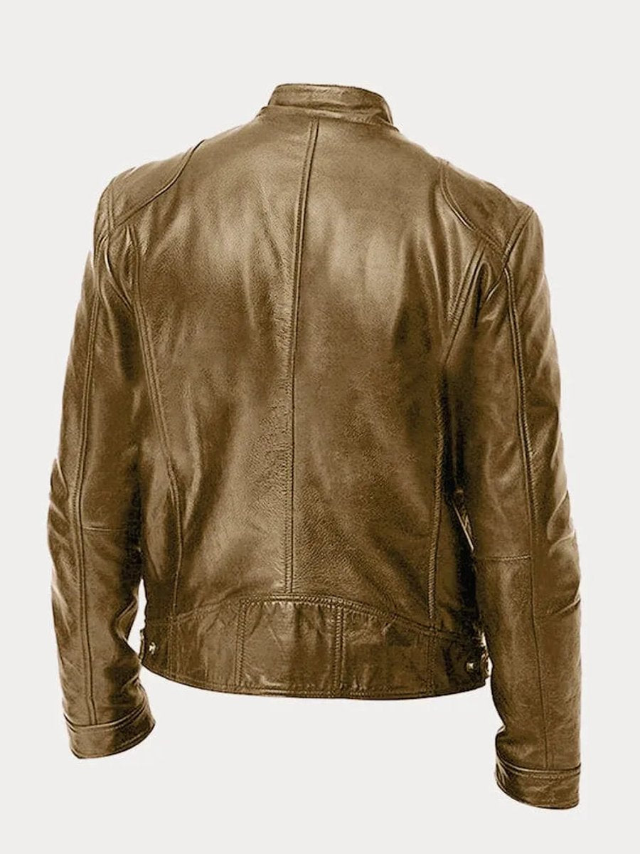 Hudson | Quilted Leather-Look Biker Jacket