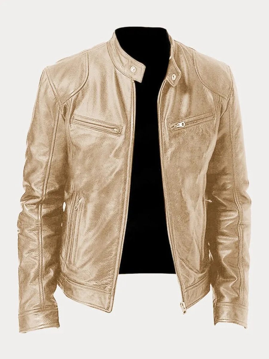 Hudson | Quilted Leather-Look Biker Jacket
