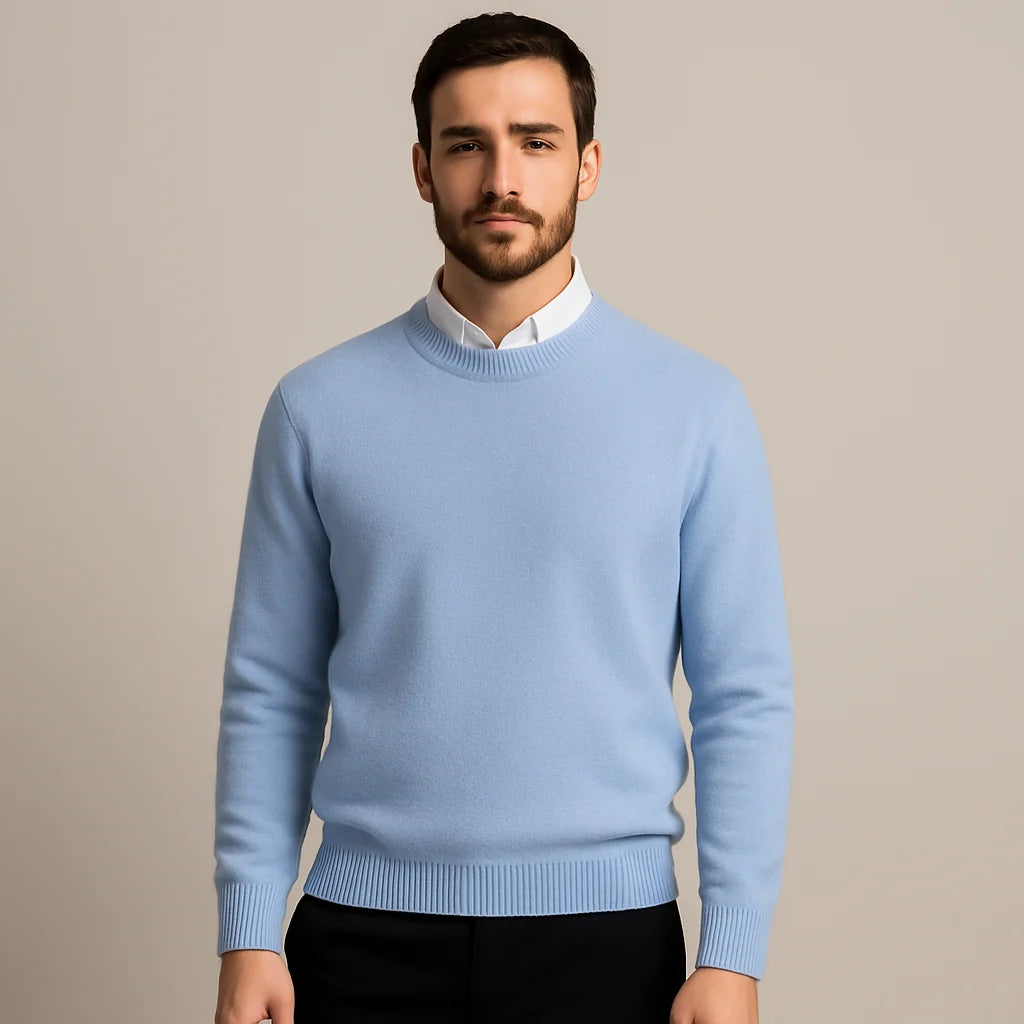 Reed | Round-Neck Knit Top with Ribbed Cuffs