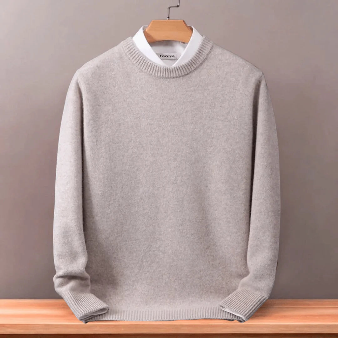 Reed | Round-Neck Knit Top with Ribbed Cuffs