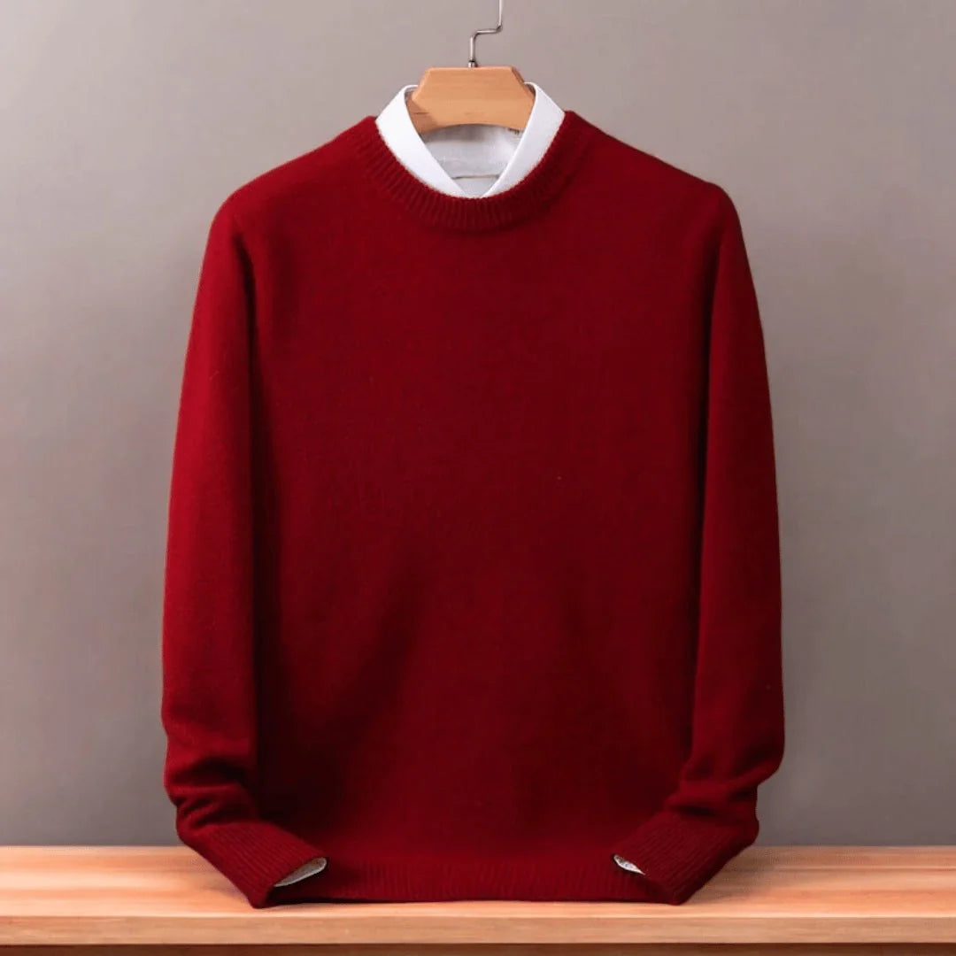 Reed | Round-Neck Knit Top with Ribbed Cuffs