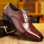 Brendan | Brogue Lace-Up Shoes with Low Block Heel