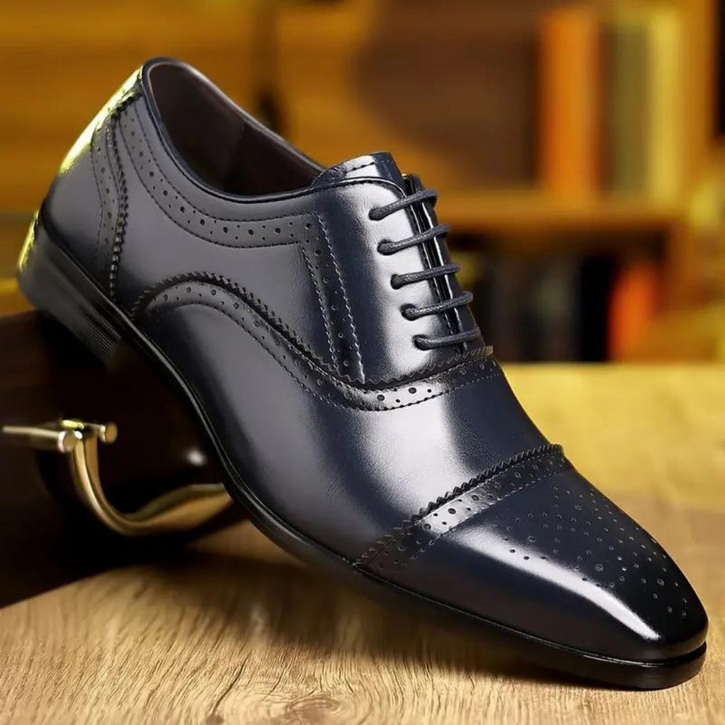 Brendan | Brogue Lace-Up Shoes with Low Block Heel