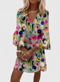 Pavia Mini Kjole | Blomsterprint, Letvævet Sommerstof 0