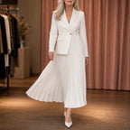 Allison | Pleated Midi Dress with Blazer Bodice