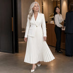 Allison | Pleated Midi Dress with Blazer Bodice