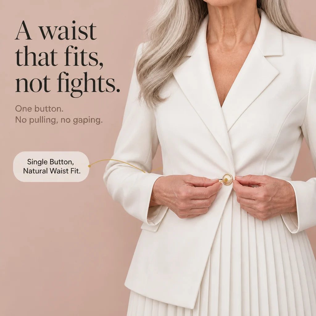 Allison | Pleated Midi Dress with Blazer Bodice