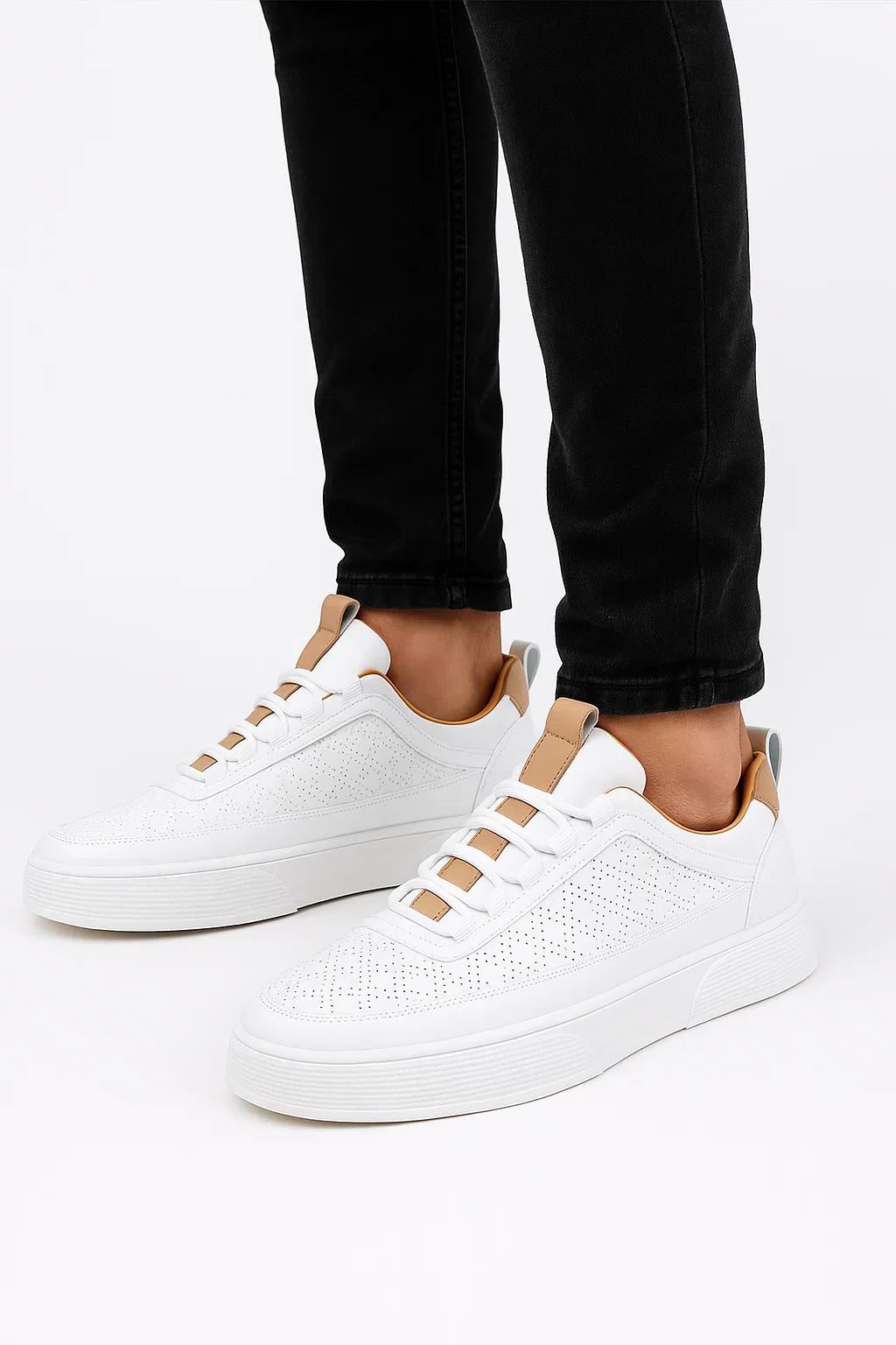 Braxton | Perforated Sneakers with Padded Ankle Collar