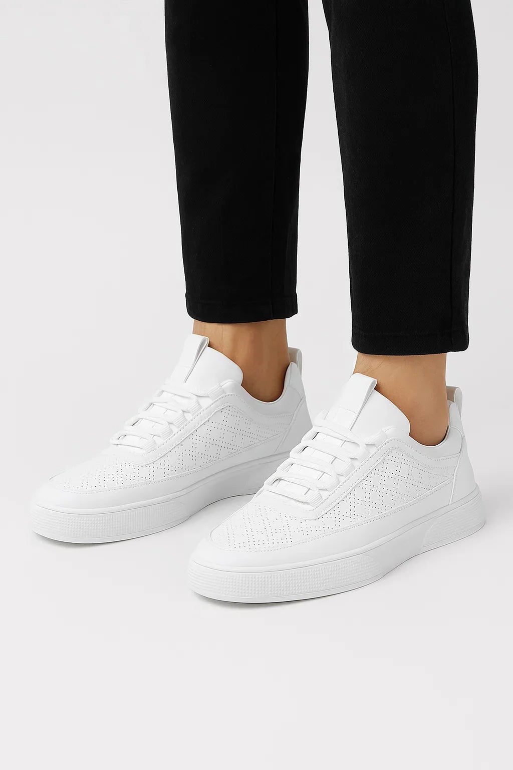 Braxton | Perforated Sneakers with Padded Ankle Collar