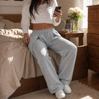 Pleatwell Wide-Leg Sweatpants | Pleated Soft Brushed Polyester Knit 4