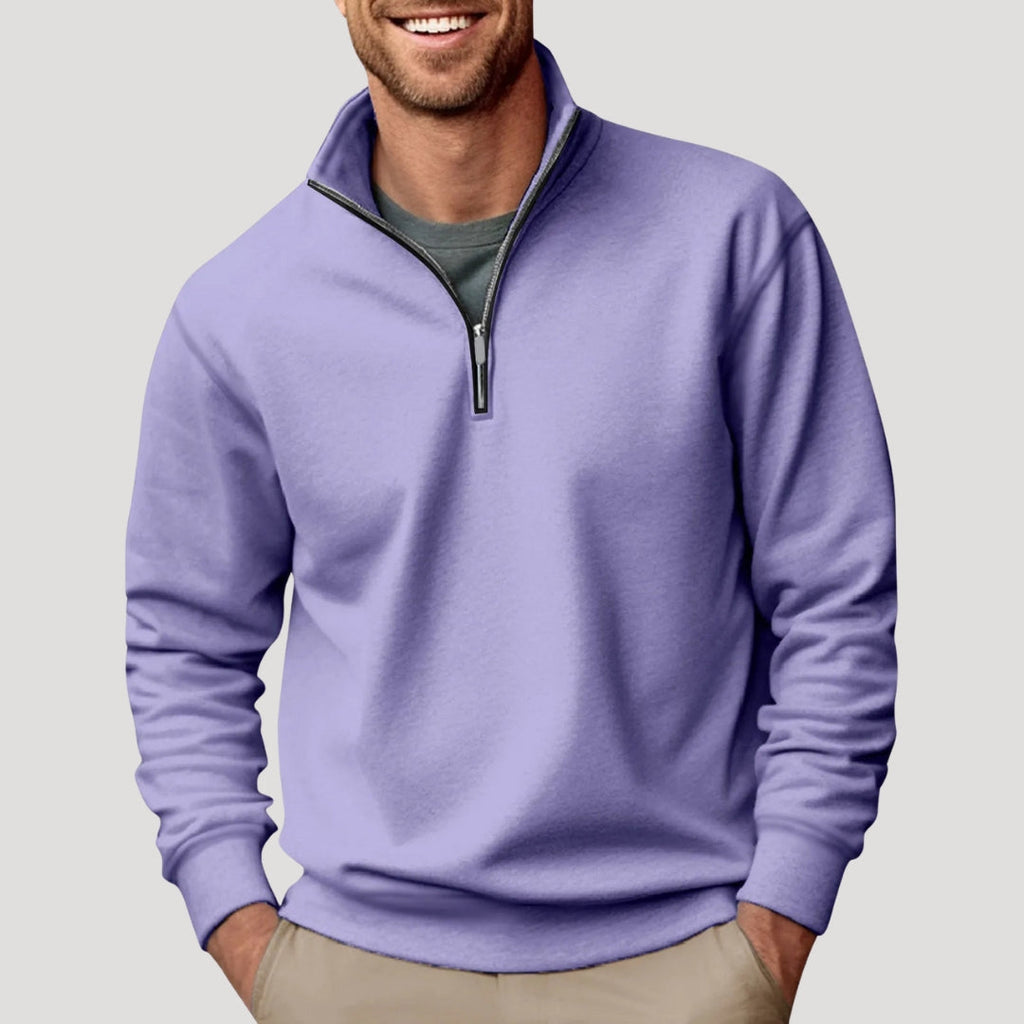 Pura Herresweater | Klassisk Quarter Zip, Løs Pasform 5