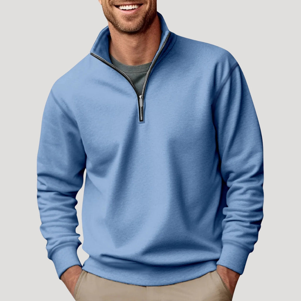Pura Herresweater | Klassisk Quarter Zip, Løs Pasform 7