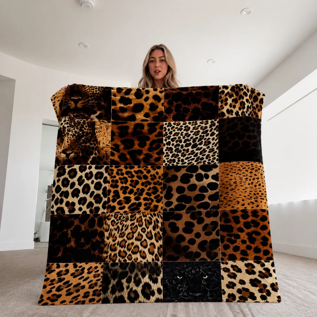 Purrfecto Throw Blanket | Lightweight Polyester Leopard Print 0