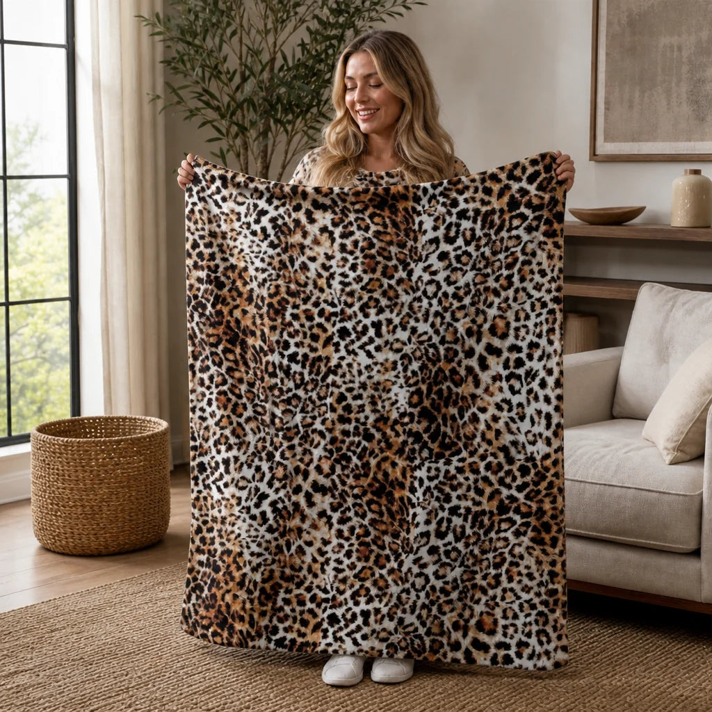 Purrfecto Throw Blanket | Lightweight Polyester Leopard Print 13