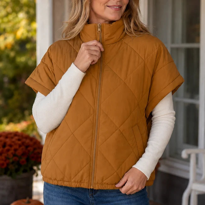 Callie | Diamond-Quilted Vest with Side Pockets