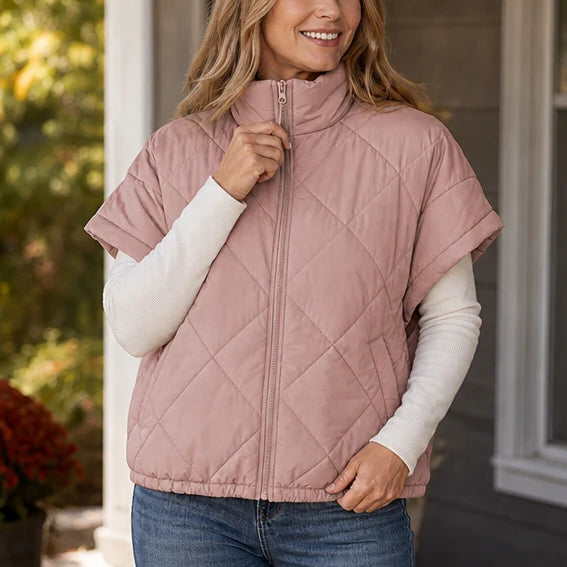 Callie | Diamond-Quilted Vest with Side Pockets