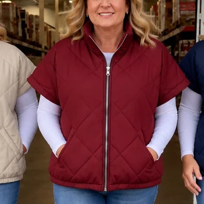 Callie | Diamond-Quilted Vest with Side Pockets