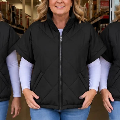 Callie | Diamond-Quilted Vest with Side Pockets